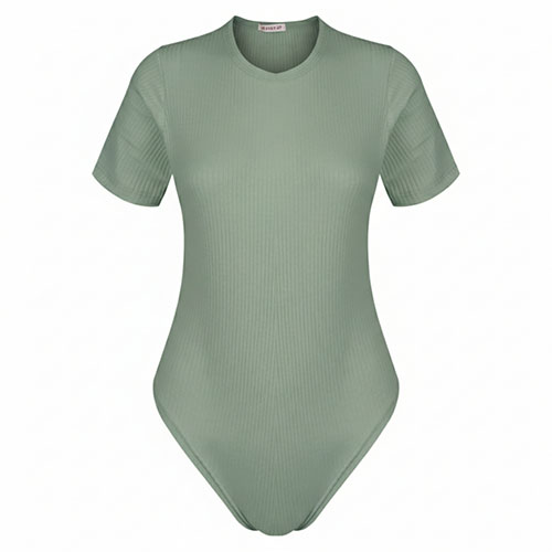 تصویر  بادی آستین کوتاه زنانه رنگ سبز