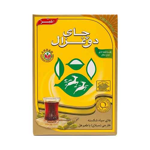 تصویر  چای سیاه شکسته دوغزال با طعم هل 250 گرم