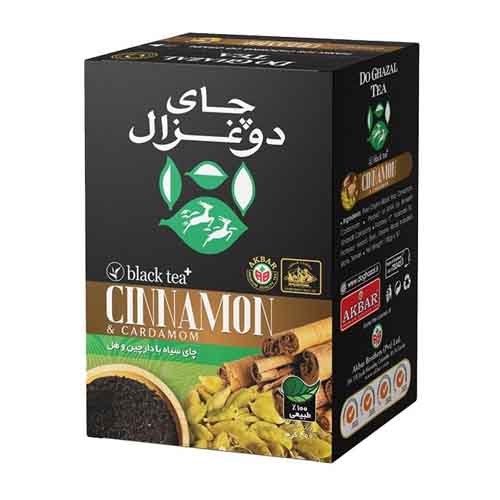 تصویر  چای سیاه با دارچین و هل دوغزال 400 گرم