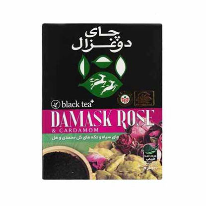 تصویر  چای سیاه با گل سرخ و هل دوغزال 100 گرم