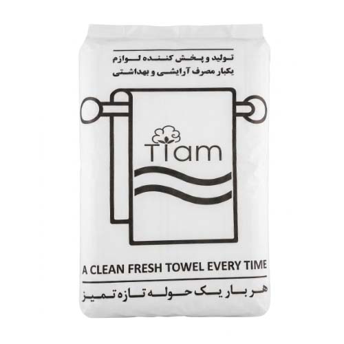 تصویر  حوله یکبار مصرف گرماژ 37 تیام بسته 100 عددی