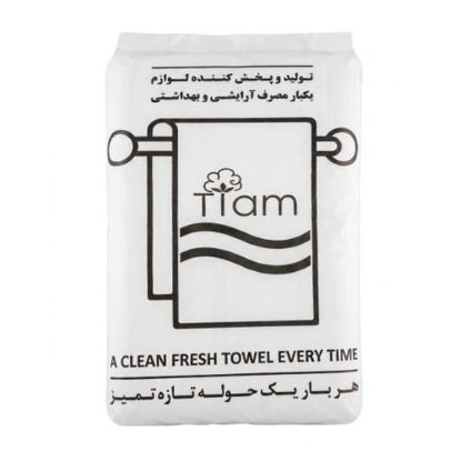 تصویر  حوله یکبار مصرف گرماژ 37 تیام بسته 100 عددی