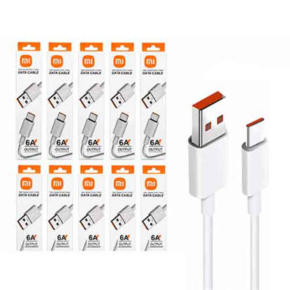 تصویر  کابل شارژ USB به USB-C شیائومی مدل Turbo طول 1 متر بسته 10 عددی