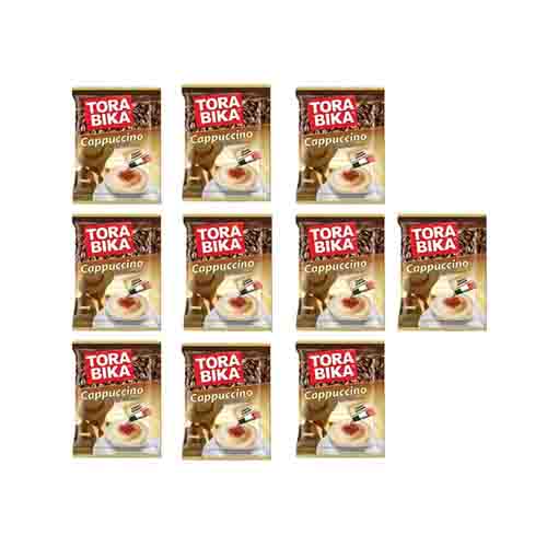 تصویر  کاپوچینو تورابیکا 10 عددی همراه پودر شکلات TORA BIKA