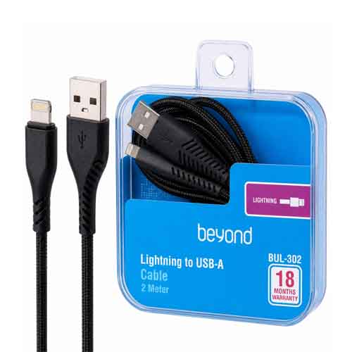 تصویر  کابل USB به لایتنینگ بیاند مدل BUL-302 مشکی