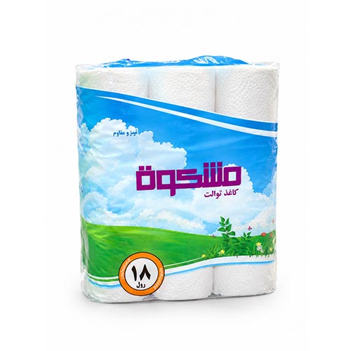 تصویر  دستمال توالت رولی مشکات بسته 18 عددی